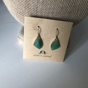 Jade green earrings